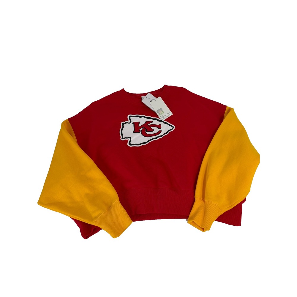 Kansas City Chiefs Nike Women's Oversized Red Club Fleece Crew Sweatshirt Size L